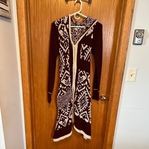 Boho knee length sweater